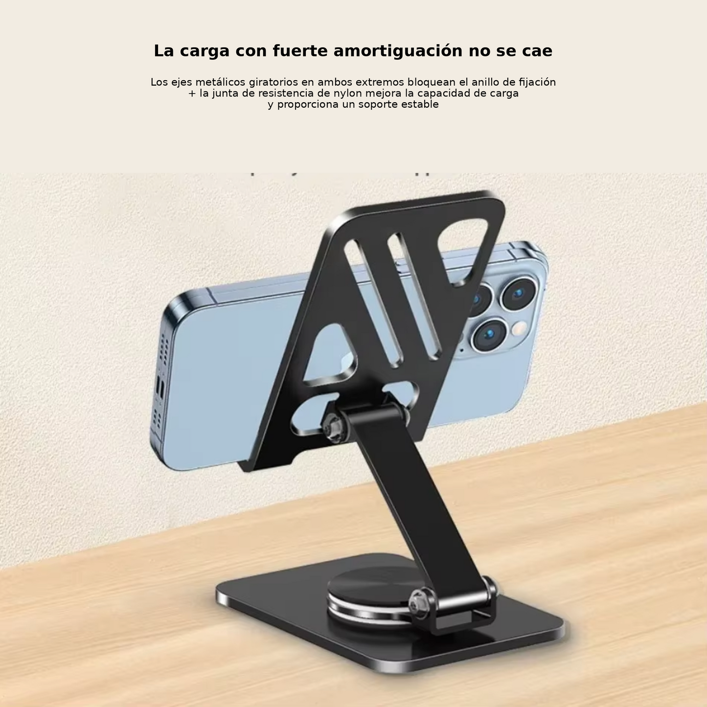 Soporte Ajustable 360° Premium de Aluminio para Celular y Tablet – Base Antideslizante y Plegable