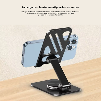 Soporte Ajustable 360° Premium de Aluminio para Celular y Tablet – Base Antideslizante y Plegable